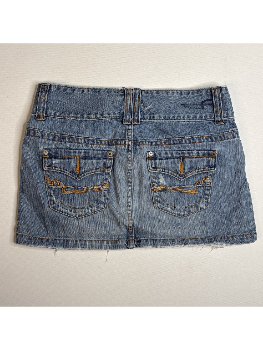 Vintage Y2K American Eagle Denim Mini Skirt Low Rise Size 4 - Picture 5 of 10